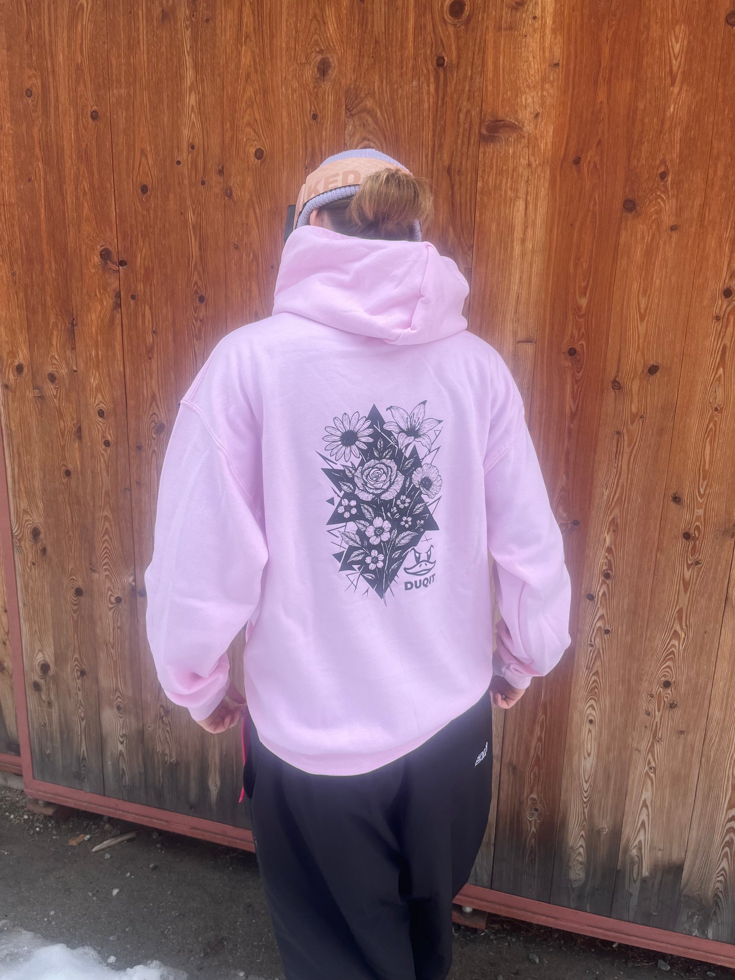 Flowers Hoodie Baby Pink
