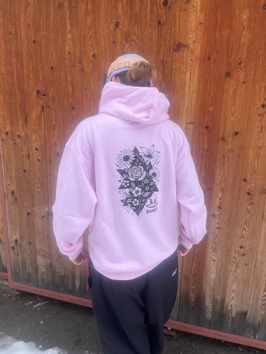 Flowers Hoodie Baby Pink