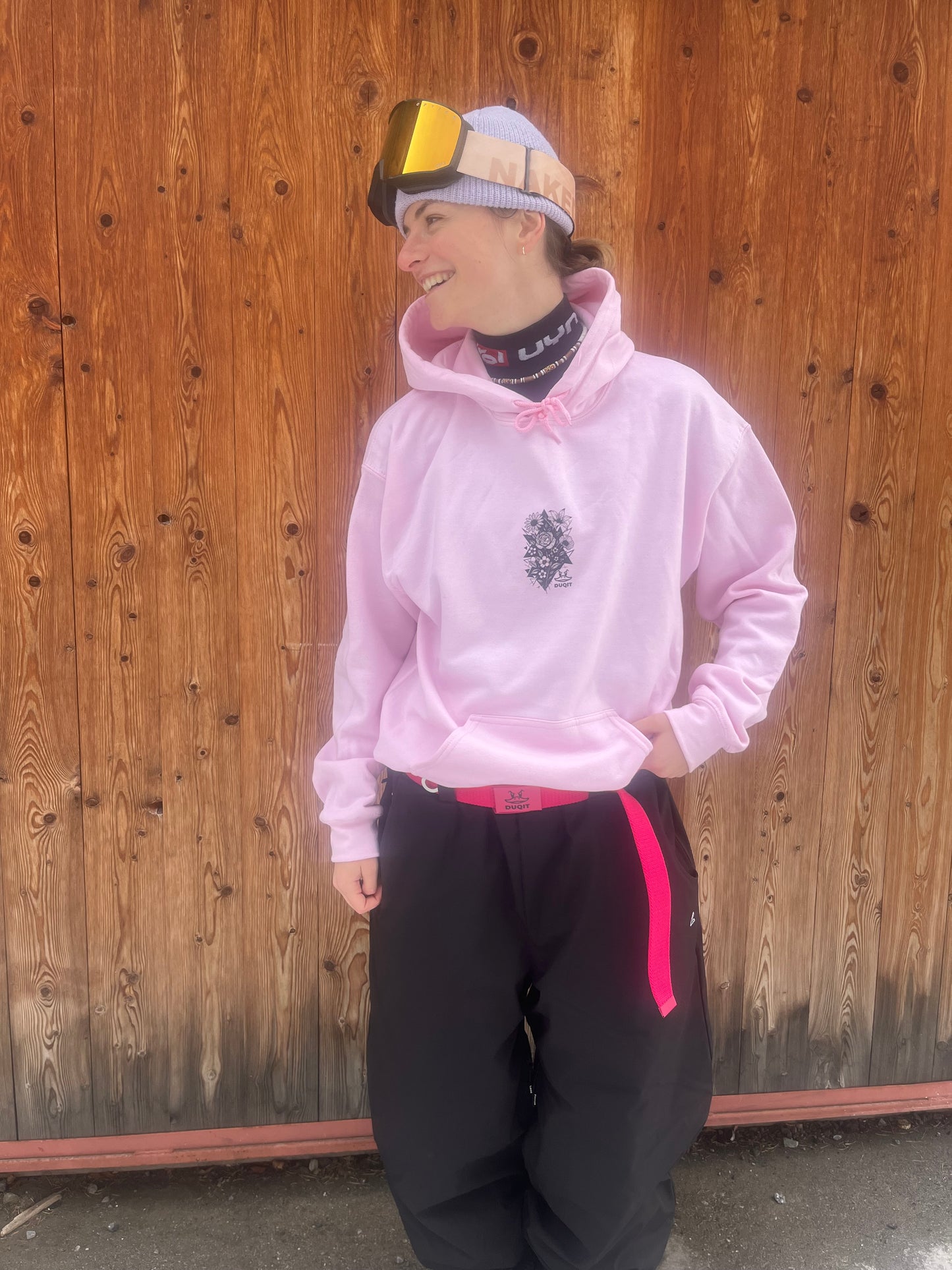 Flowers Hoodie Baby Pink